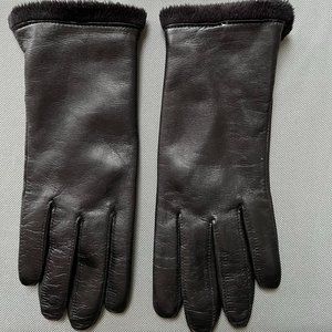 CHARTER CLUB BLACK LEATHER DRIVING GLOVES WOMEN'S SIZE M